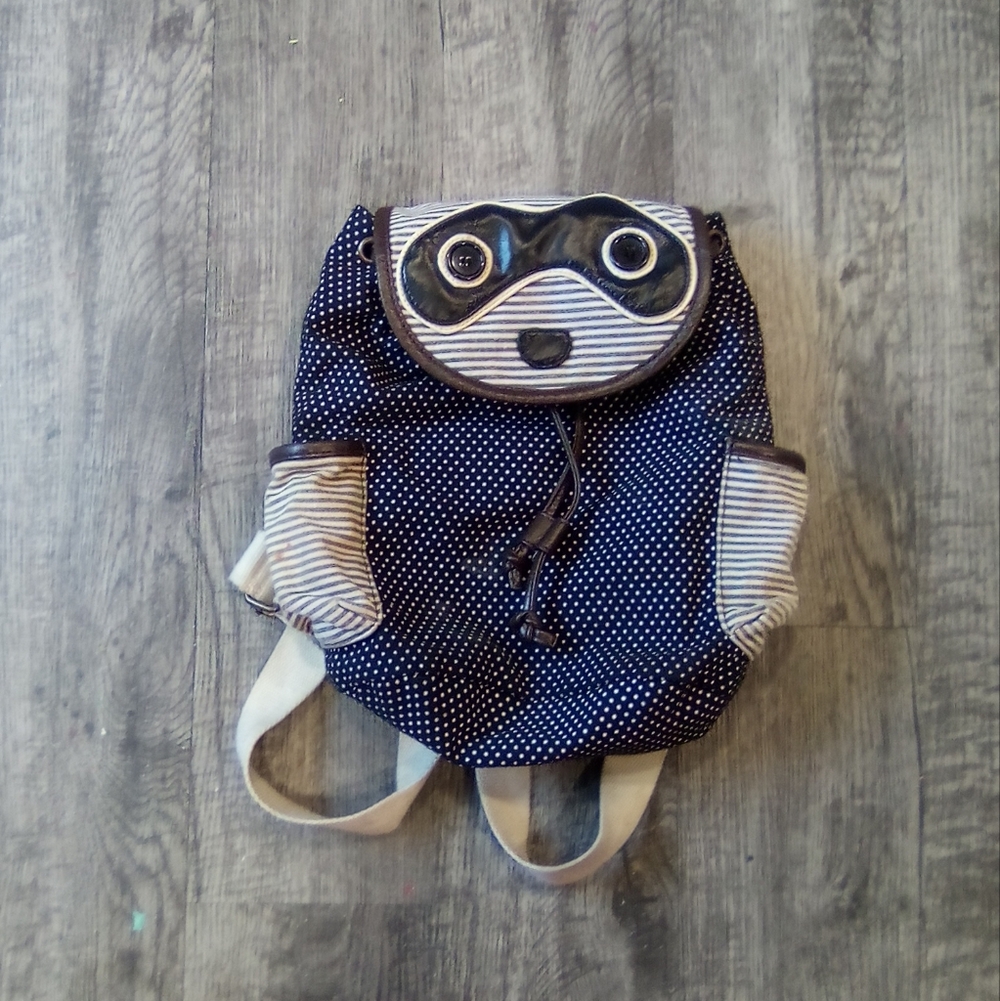 Kids Polka Dot Backpack with Striped Accents